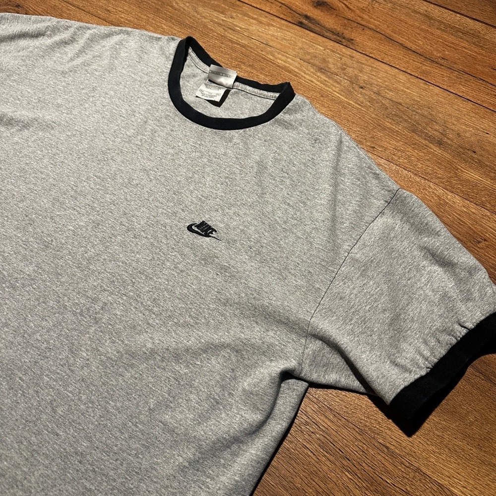 Vintage‎ Nike Grey Ringer T-Shirt Mens XXL
